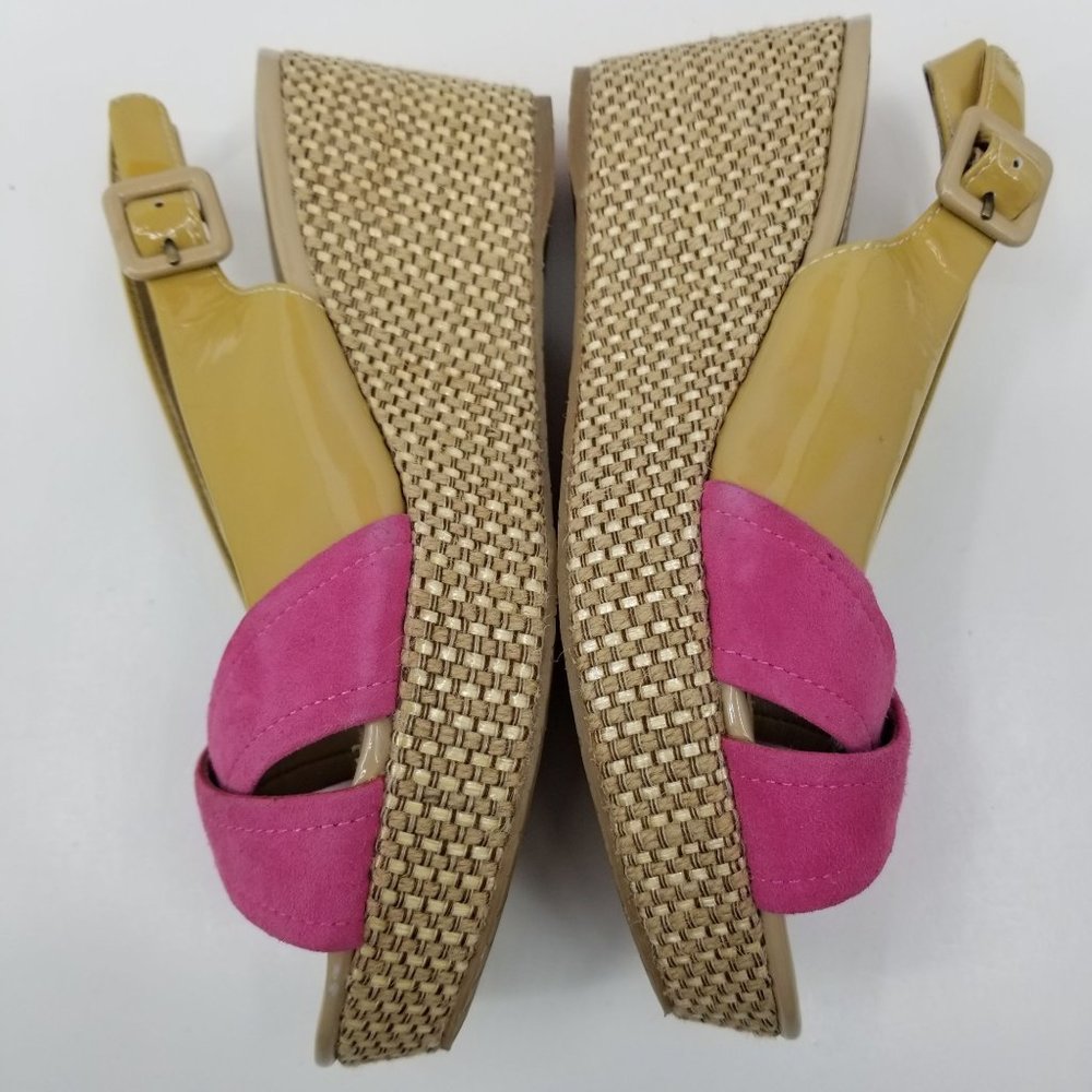 Women’s Pink and Yellow Wedge Sandals - Picture 3 of 12